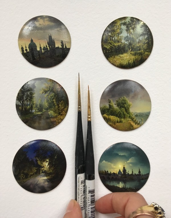 Dina Brodsky, miniature landscape paintings