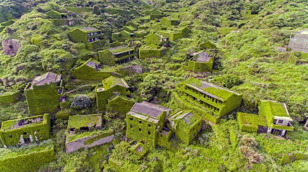 Aerial photography travel: Houtouwan – abandoned fishing village