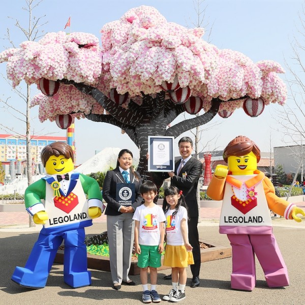 Cherry blossom tree made from over 800,000 LEGO bricks