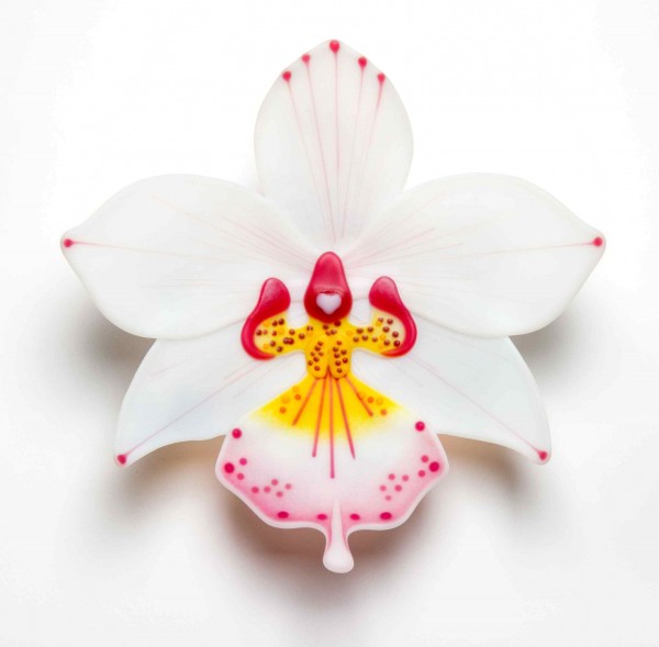 Handmade glass orchids by Laura Hart