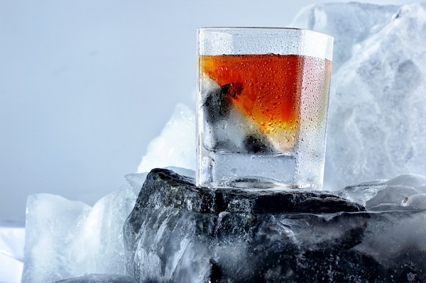 Whiskey on iceberg. Creative advertising photography by Ivan Zhukevych