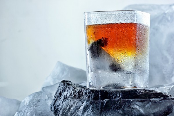 Whiskey on iceberg. Creative advertising photography by Ivan Zhukevych
