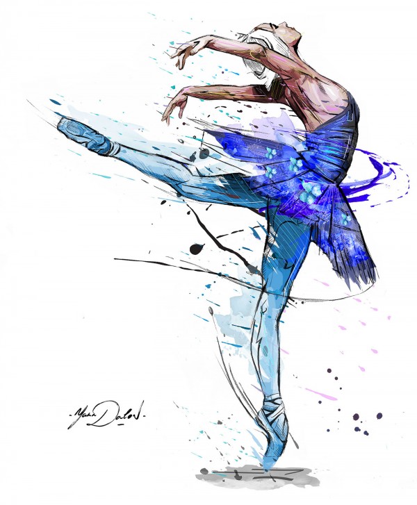 Blue Swan, painting by Yann Dalon
