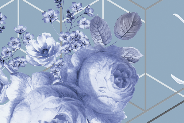 Blue flowers, digital art by Mir Kartinok