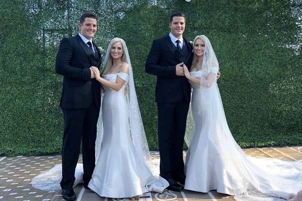 Identical twin sisters marry identical twin brothers