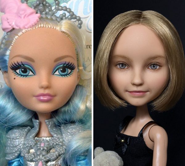Olga Kamenetskaya remove makeup from dolls to repaint them