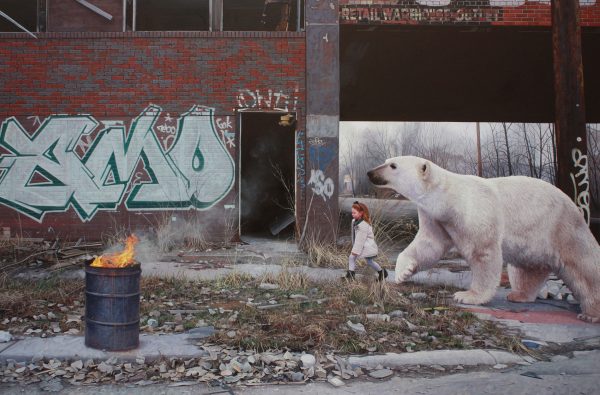 Young and innocent against a backdrop of a defiled world, paintings by Kevin Peterson