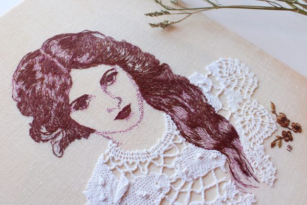Hand embroiders portraits of forgotten and not so forgotten female icons by Lily Bloomwood