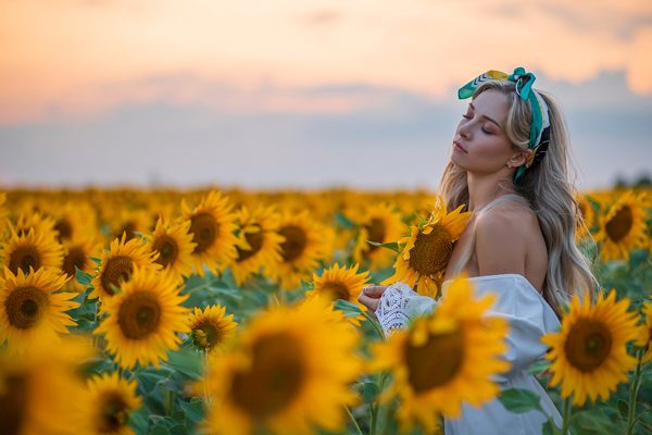 Into the sea of sunflowers, photography by Darina Polovets
