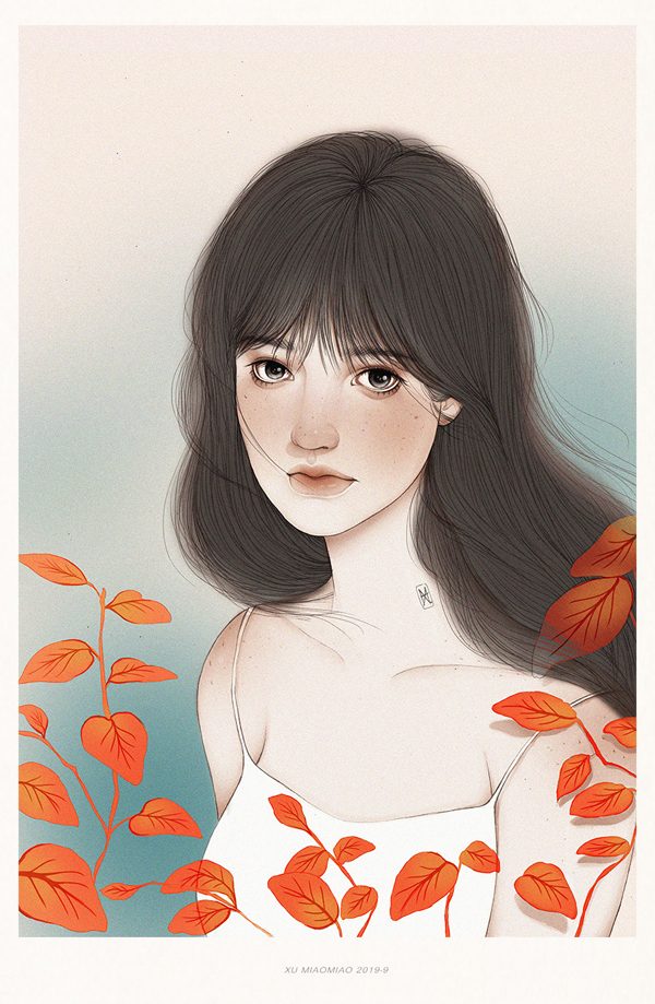 Autumn & beauty, illustration by Helen Xu