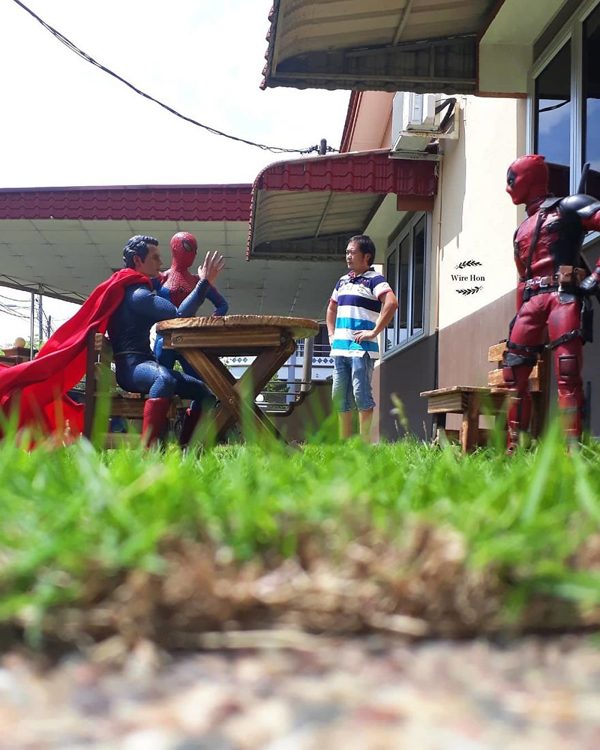 Awesome photos with toy superheroes by Wire Hon