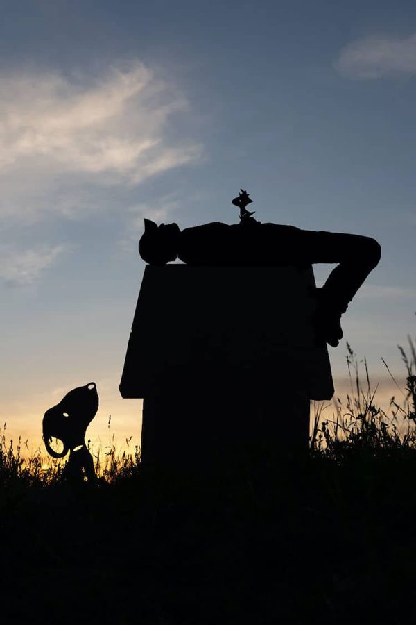 Sunset Selfies, whimsical silhouette art by John Marshall