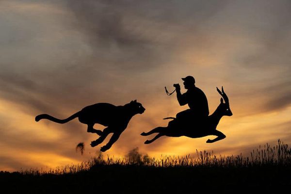 Sunset Selfies, whimsical silhouette art by John Marshall